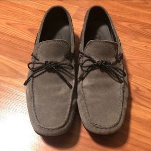 Tods gray city sole gommino with braided leather